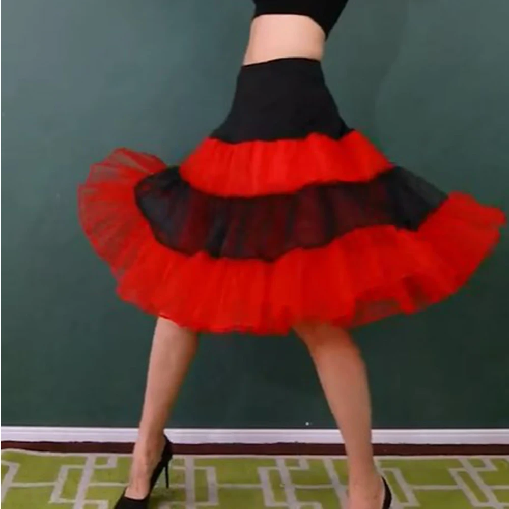 ثوب نسائي تحتية كرينولين لخمسينيات القرن العشرين فستان توتو روكابيلي 50s توتو ثوب نسائي عتيق ريترو تول تنورة لحفلات الكوكتيل #1