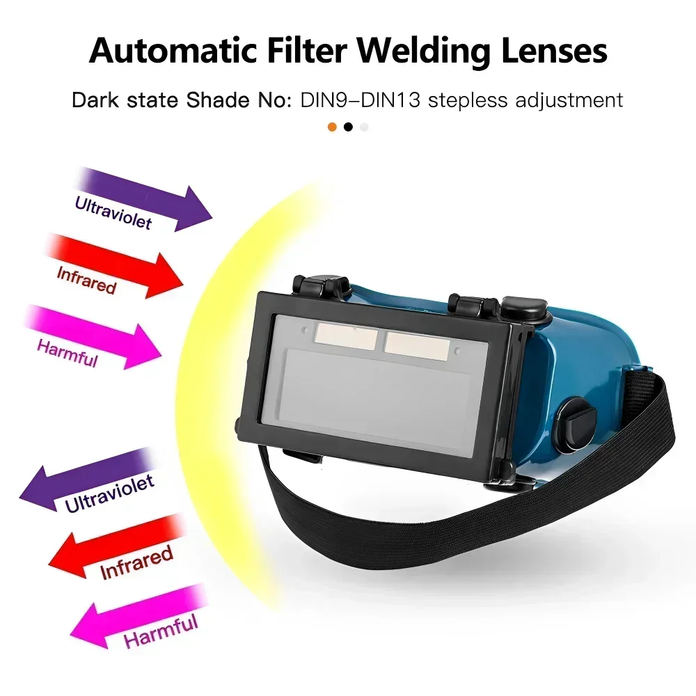 Imagem -04 - Argon Arc Tig Welding Glasses Energia Solar Escurecimento Automático Máscara Soldadora Óculos Especiais Anti-glare Óculos de Proteção Ferramentas de Capacete