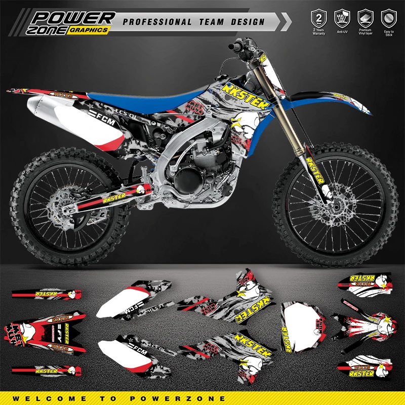 PowerZone Custom Team Graphics Backgrounds Decals Stickers Kit For YAMAHA YZF450 2010 2011 2012 2013  Motorcycle Decals 09