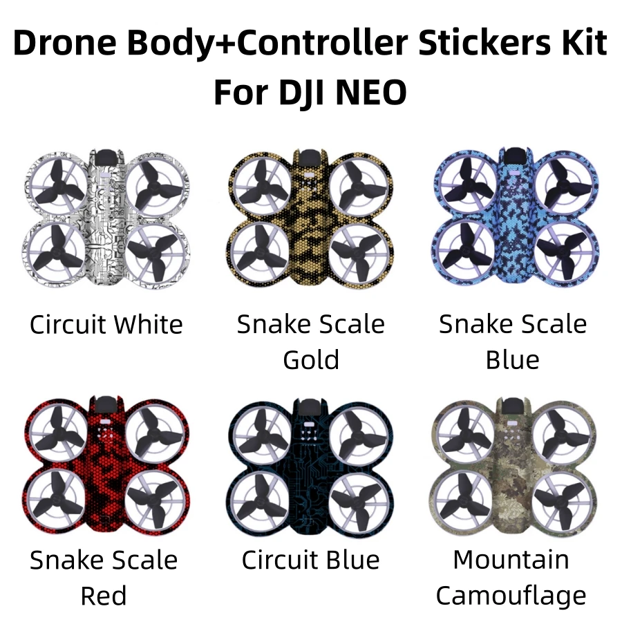 

For DJI NEO Stickers Drone Body+Controller Anti-scratch Protective Stickers Full Set 17 Colors Optional Drone Accessory Sticker