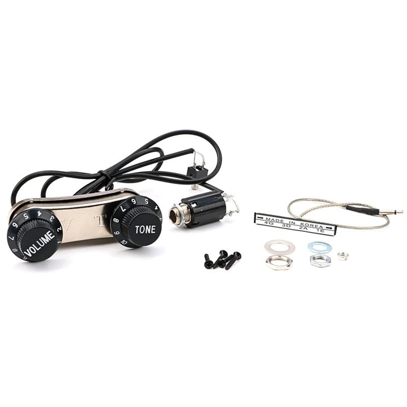 Violin Pickup Piezo Transducer Bridge Set With Tone Volume Knob For Violin Parts