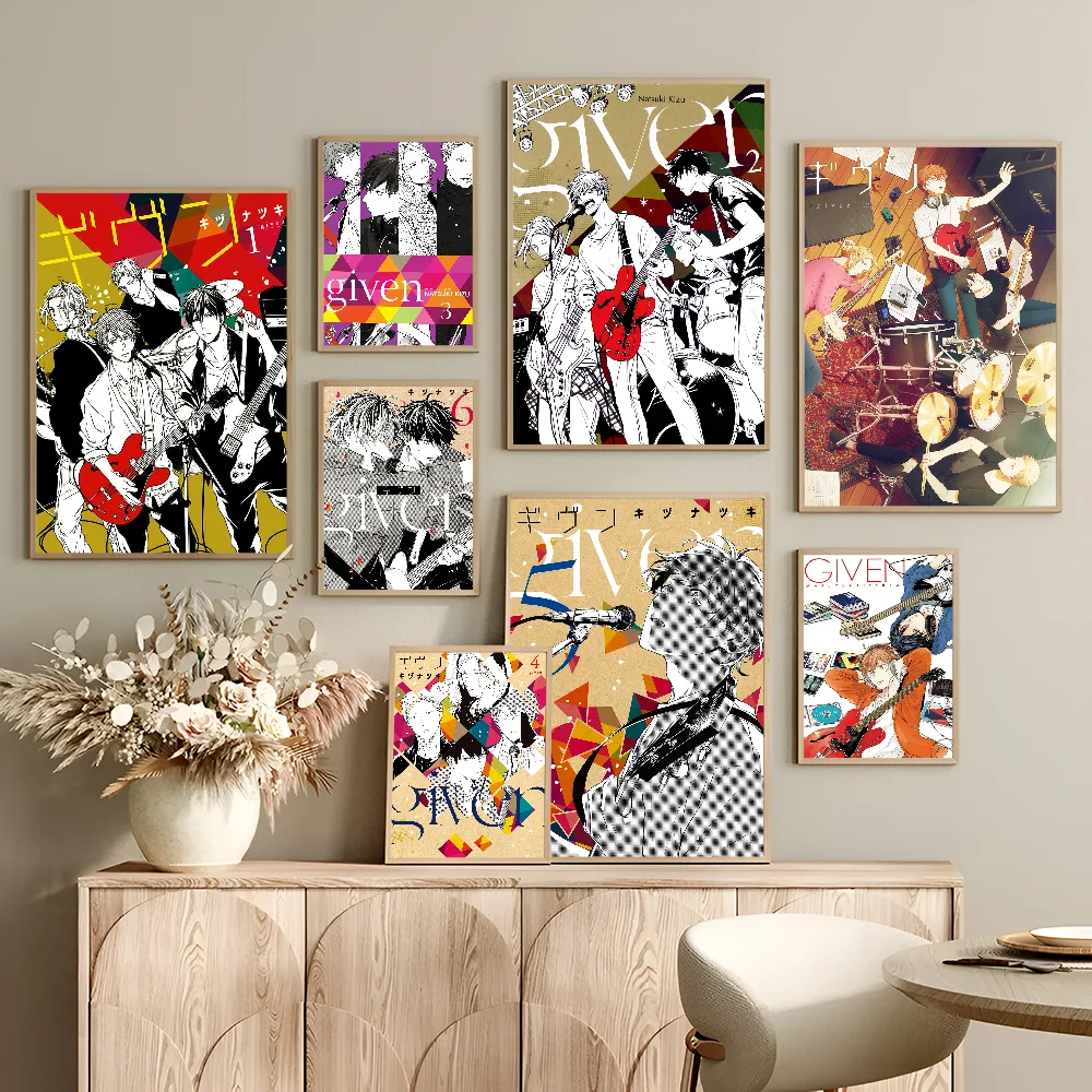 Given Classic Anime Poster Waterproof Paper Sticker Coffee House Bar Room Wall Decor