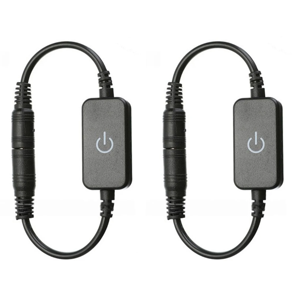 Capacitive Touch Dimmer for LED Light Strips 2pcs Inline Switch with Adjustable Brightness for DC 12V 24V Systems