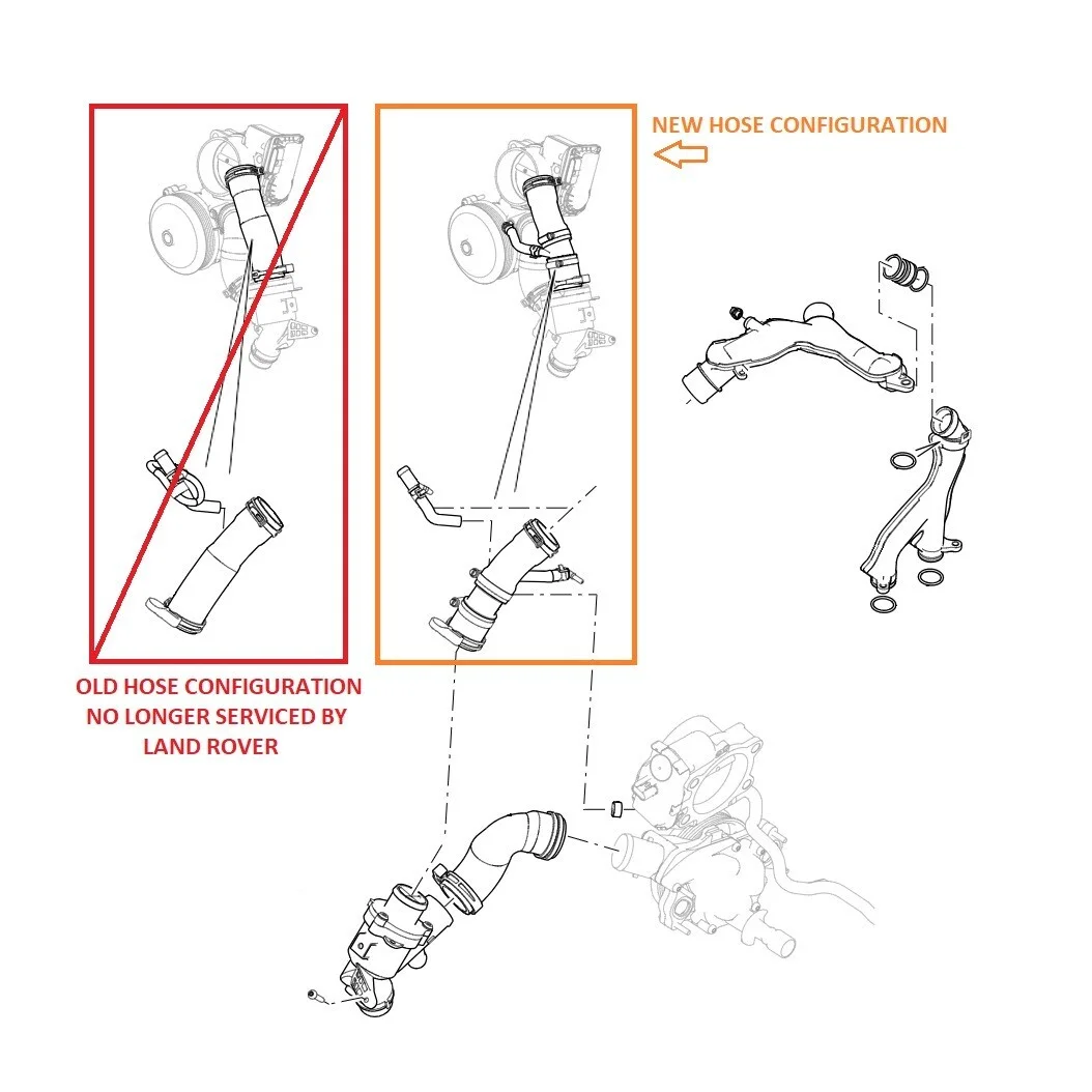 LR049990 LR045239 ENGINE THERMOSTAT HOSE WITH CONNECTOR FIT FOR LAND ROVER RANGE ROVER SPORT LR4 3.0L 5.0L SUPERCHARGED