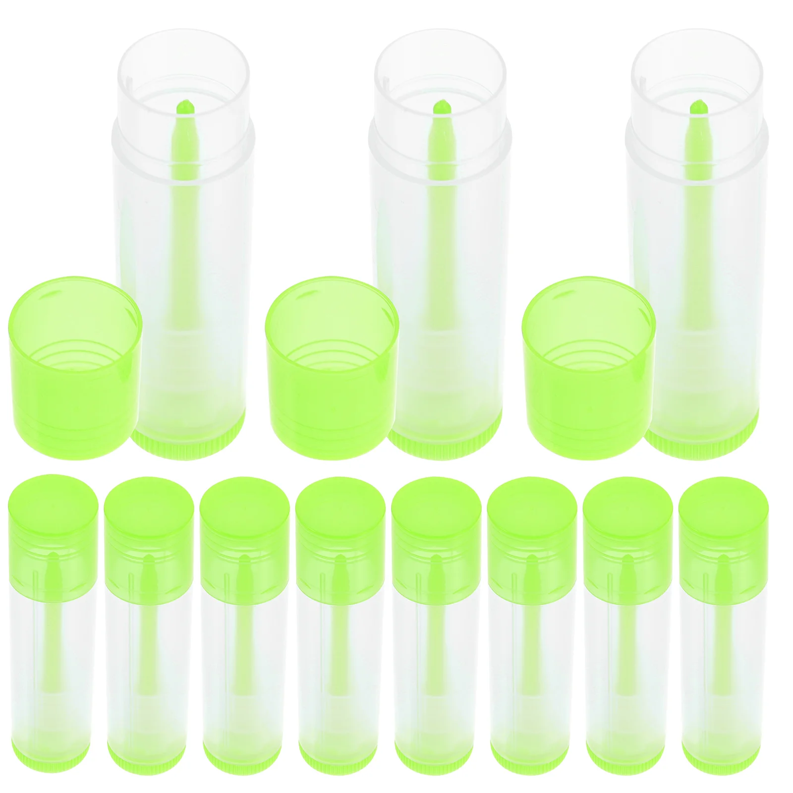 30 Pcs Lip Balms Empty Lipstick Tube Gloss Holder Portable DIY Containers Green Sub Tubes