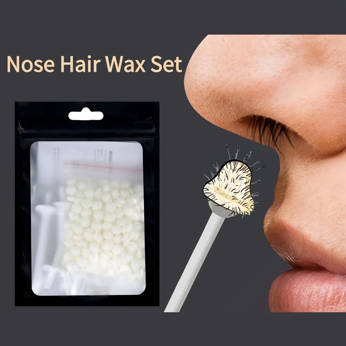 Nose Hair Wax Set  25g Hard Wax Beans  Nose Hair Cleaning Kit