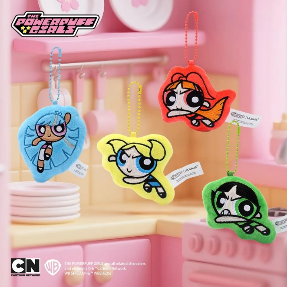 Genuino The Powerpuff Girls Portachiavi in peluche Blossom Bubbles Buttercup Cartoon Zaino Decor Chiave Ragazze Regali di compleanno di Natale