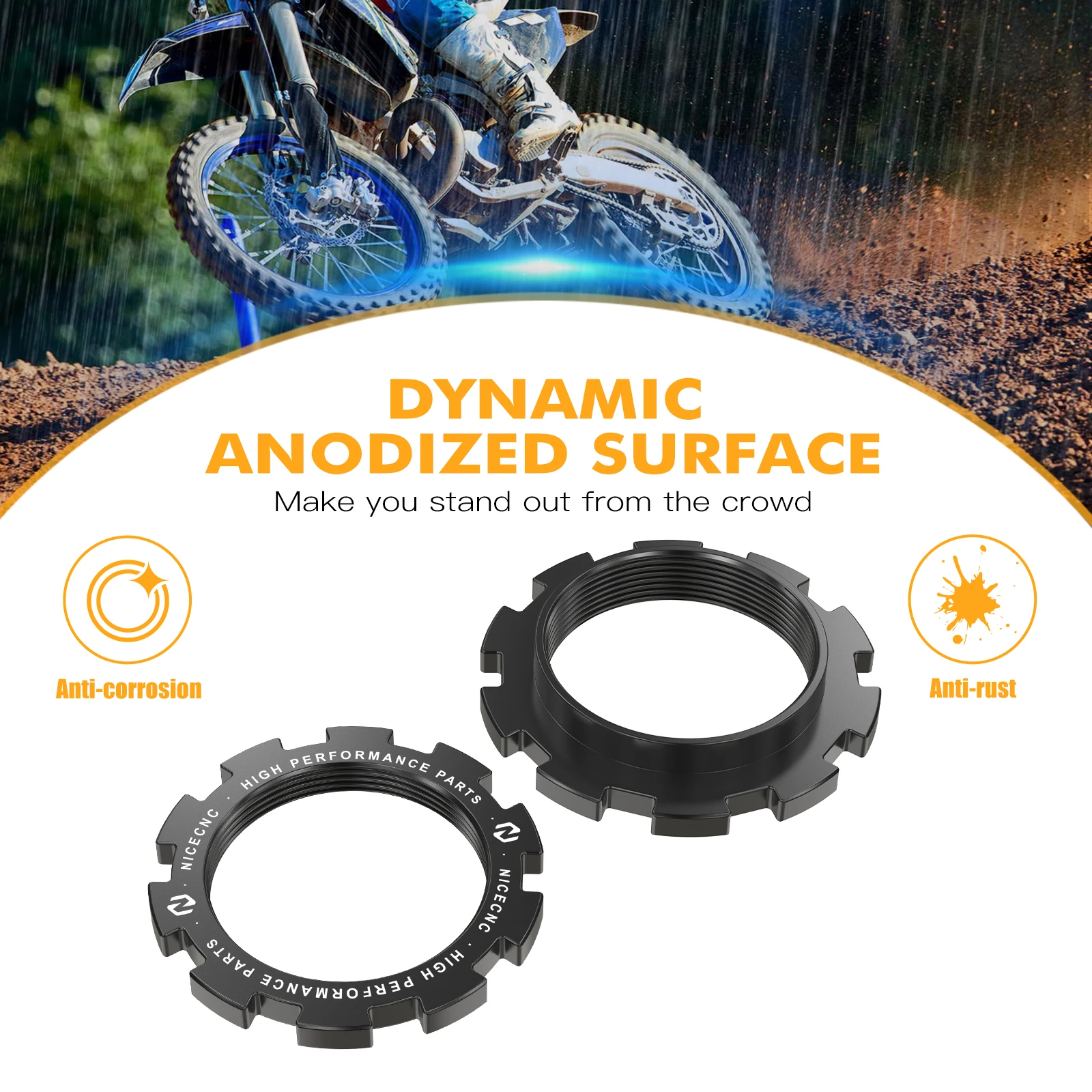 NICECNC-Siège d'amortisseur arrière et jeu de guides, Yamaha YZ125 YZ250 1990-2024 YZ125X YZ250X YZ250F YZ450F YZ426F WR250F WR450F