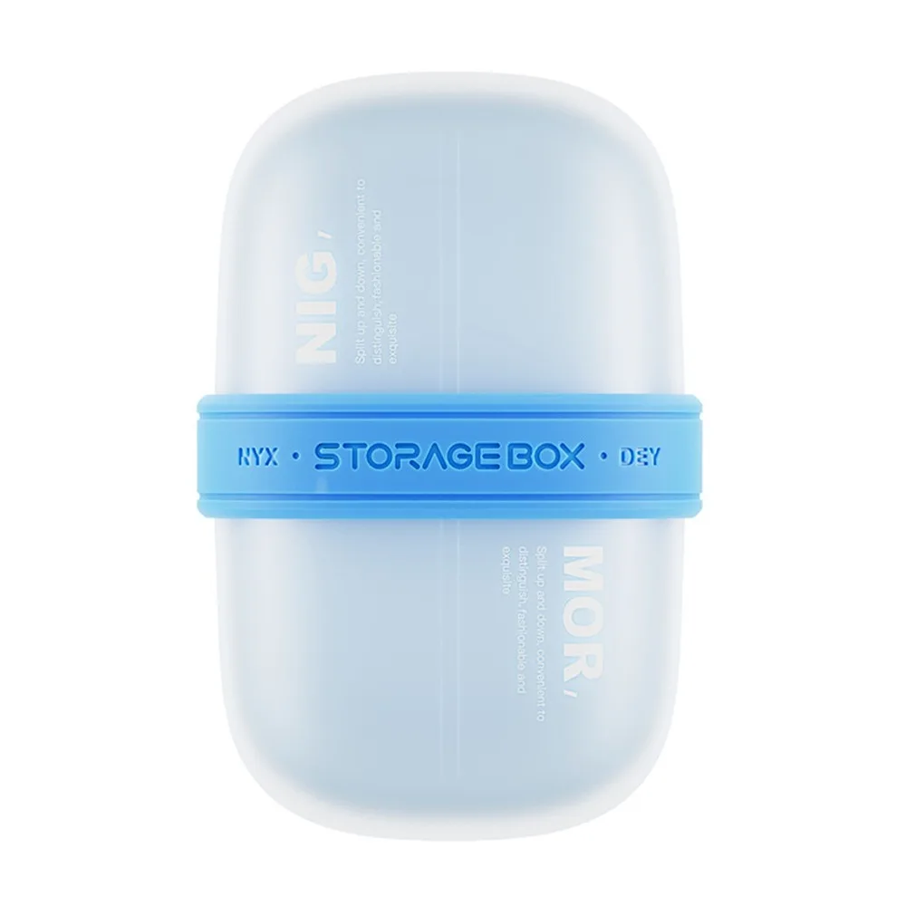 

Portable Double Layer 4 Grid Pill Case Lightproof Leak-Proof Pill Storage Box Detachable Sealed Pill Dispenser Men/Women