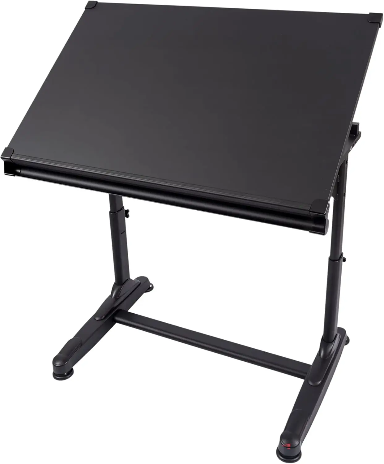 Adjustable Height and Angle Drafting Table Drawing Desk with Large Surface (Black Frame/Black Top, 40