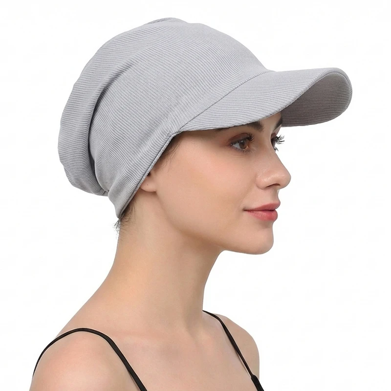 NEUE Einfarbige Modische Muslimische Hijab-Turban-Mütze mit Schirmmütze Damen Visor Baseballkappe Sonnenhüte