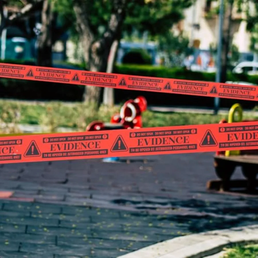 12 لفات صندوق الأدلة الحمراء شريط عزل 3600ft إجمالي ختم أشرطة التغليف الواضحة لجمع الأدلة شحنة الشرطة Cau #4