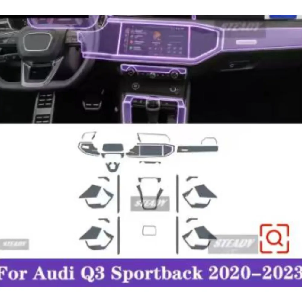 Car Interior TPU Protector Anti-scratch Film For Audi Q3 F3 2021-2021 Auto Protective Transparent Anti-tear Stickers Accessories