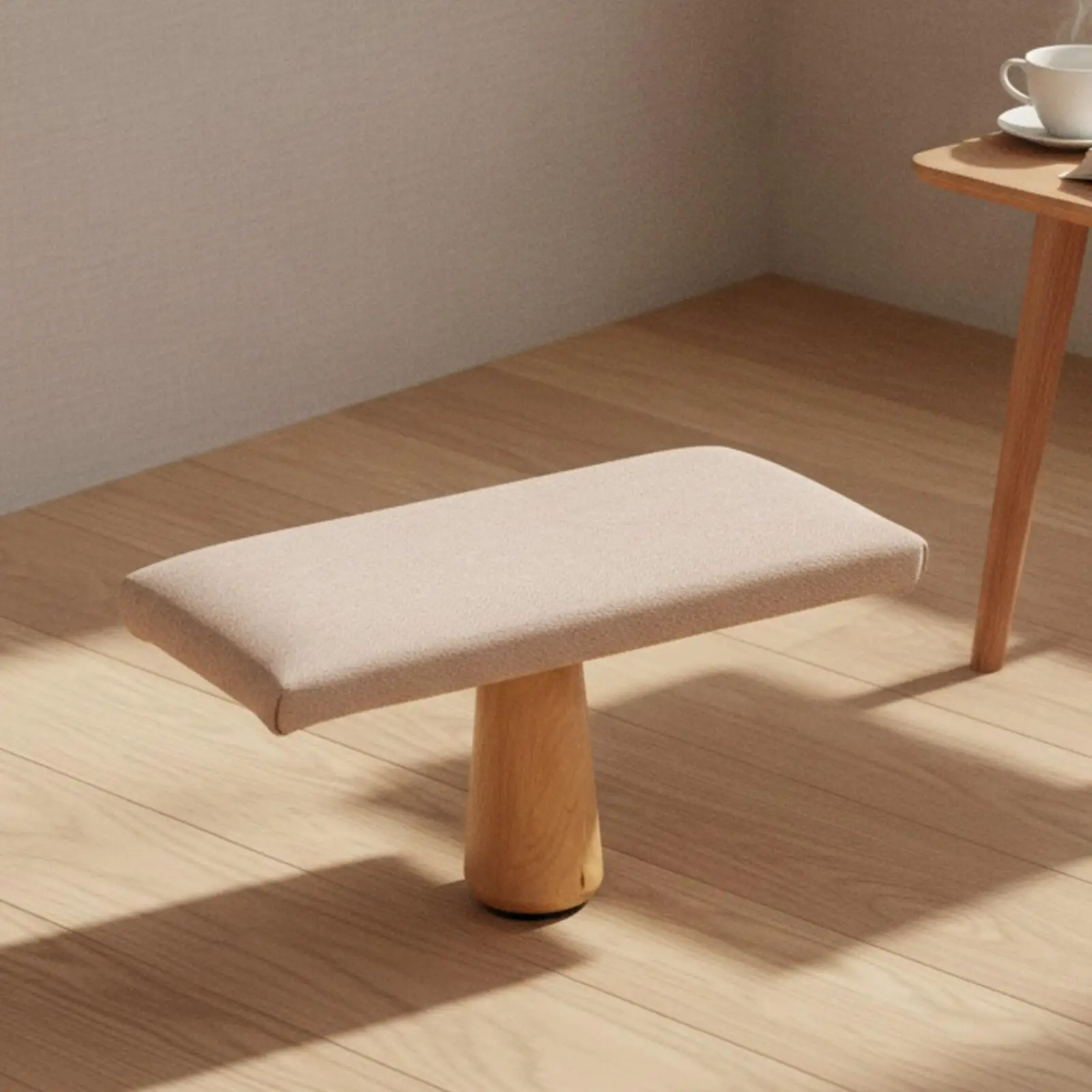 Small Profile Kneeling Meditation Stool | Wooden Pedestal Base, Padded Seat, for Home Practice