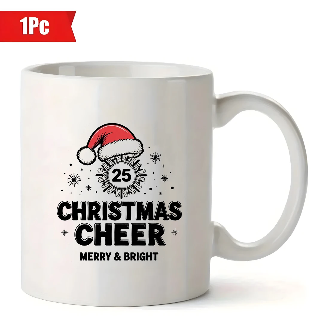 11オンスカップ + 漫画サンタ帽子ピンカップ クリスマスギフト 子供用水筒 家族 オフィス コーヒーカップ 楽しいクリスマスのお祝い