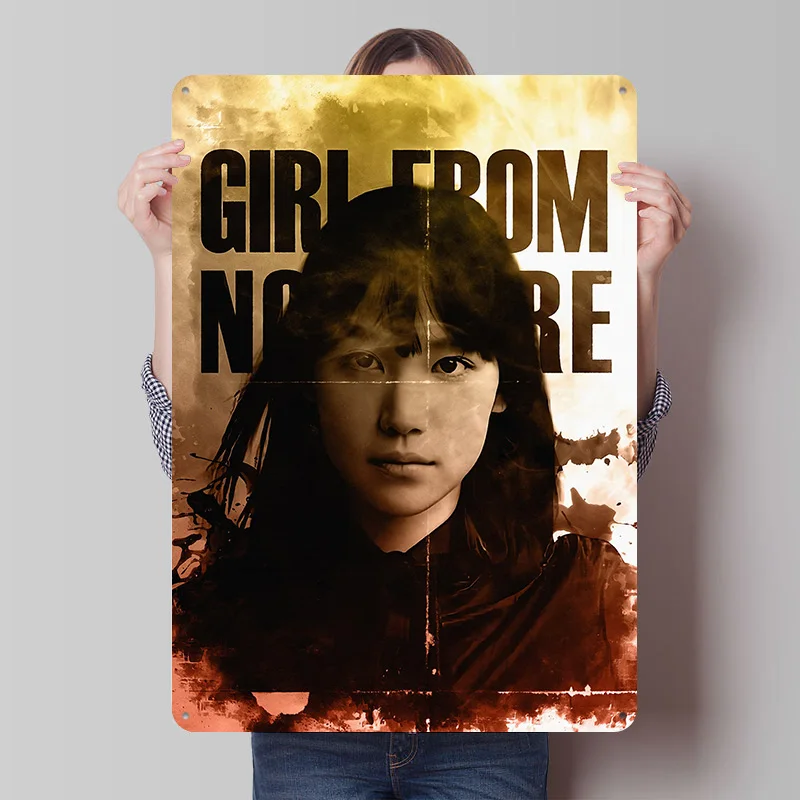 Girl From Nowhere Movie Printed Poster Customized Retro Wall Art Vintage Metal Tin Signs for Bedroom Decoration Gaming House