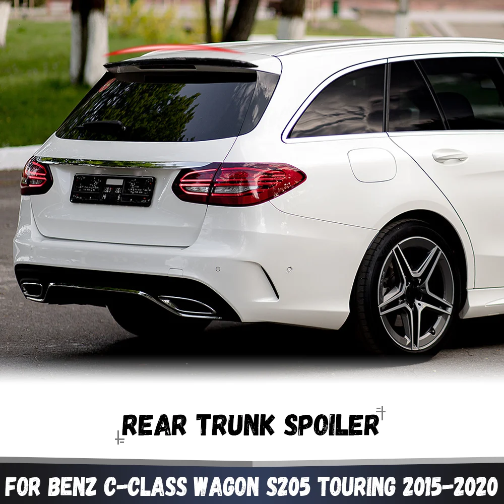 Rear Spoiler Caps Extension For Mercedes Benz C-Class S205 Wagon Touring Hatchback 2015-2020 Rear Wing Bodykits Tuning