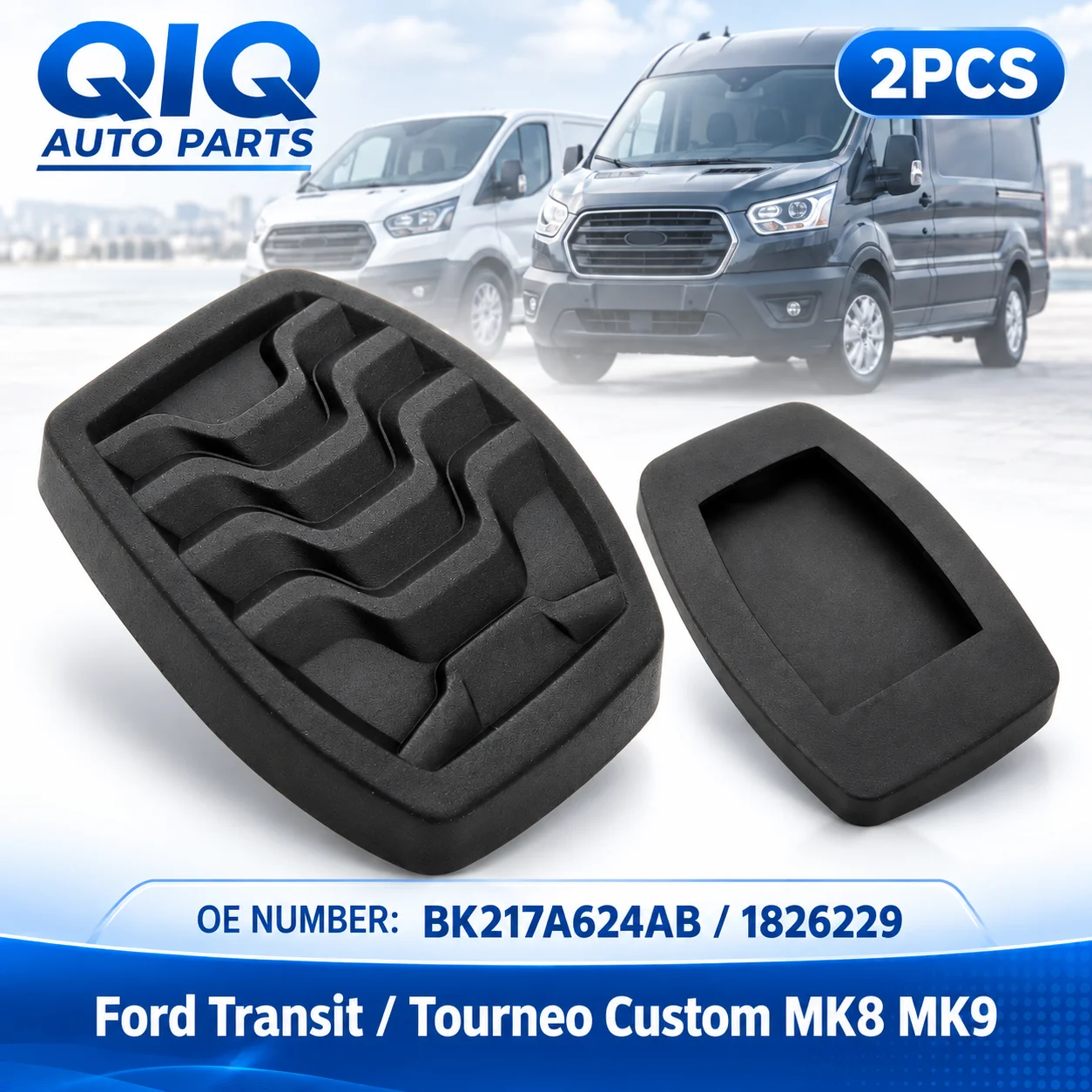 2X Clutch Brake Pedal Rubber Cover For Ford Transit Mk8 Courier Tourneo Transit Custom 2013-2019 1826229 BK217A624AB Accessories