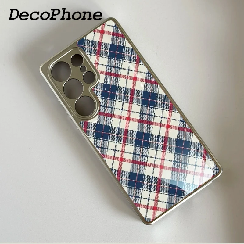 Red and blue wavy patterns Matte Shockproof Cover Phone Case Anti-drop For Samsung Galaxy 23/24/25/26 PLus FE ULTRA EDGE