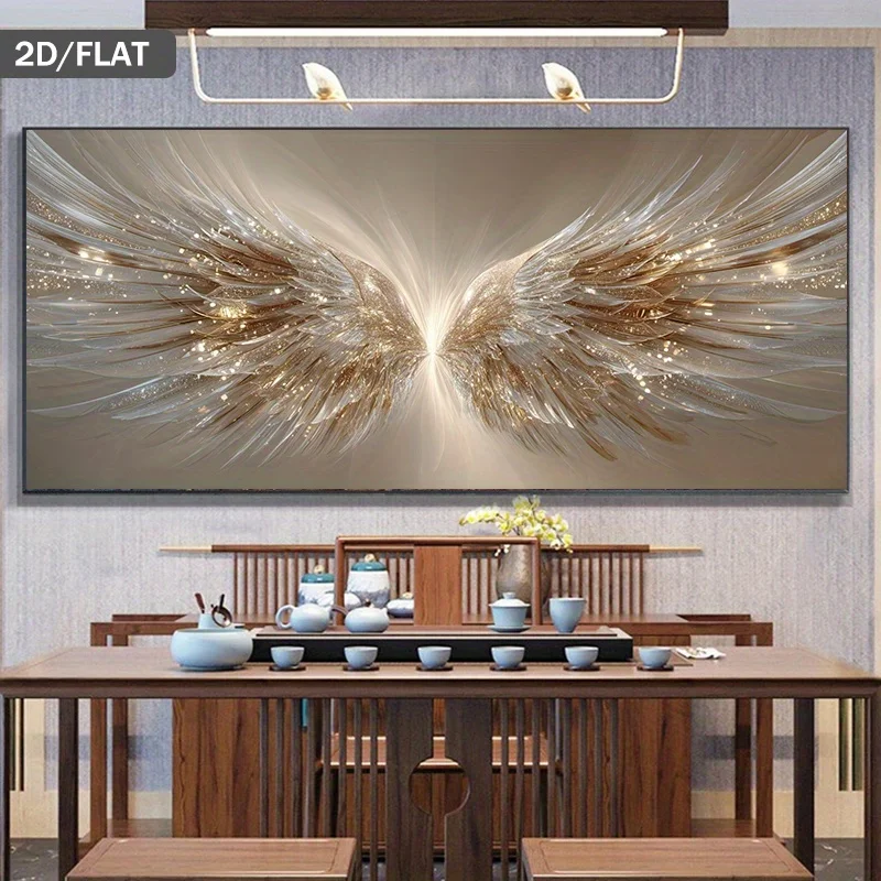 Modernes abstraktes goldenes Engelsflügel-Leinwandgemälde – Wandkunst-Poster, minimalistische Luxusdekoration für Wohnzimmer, Schlafzimmer, Esszimmer