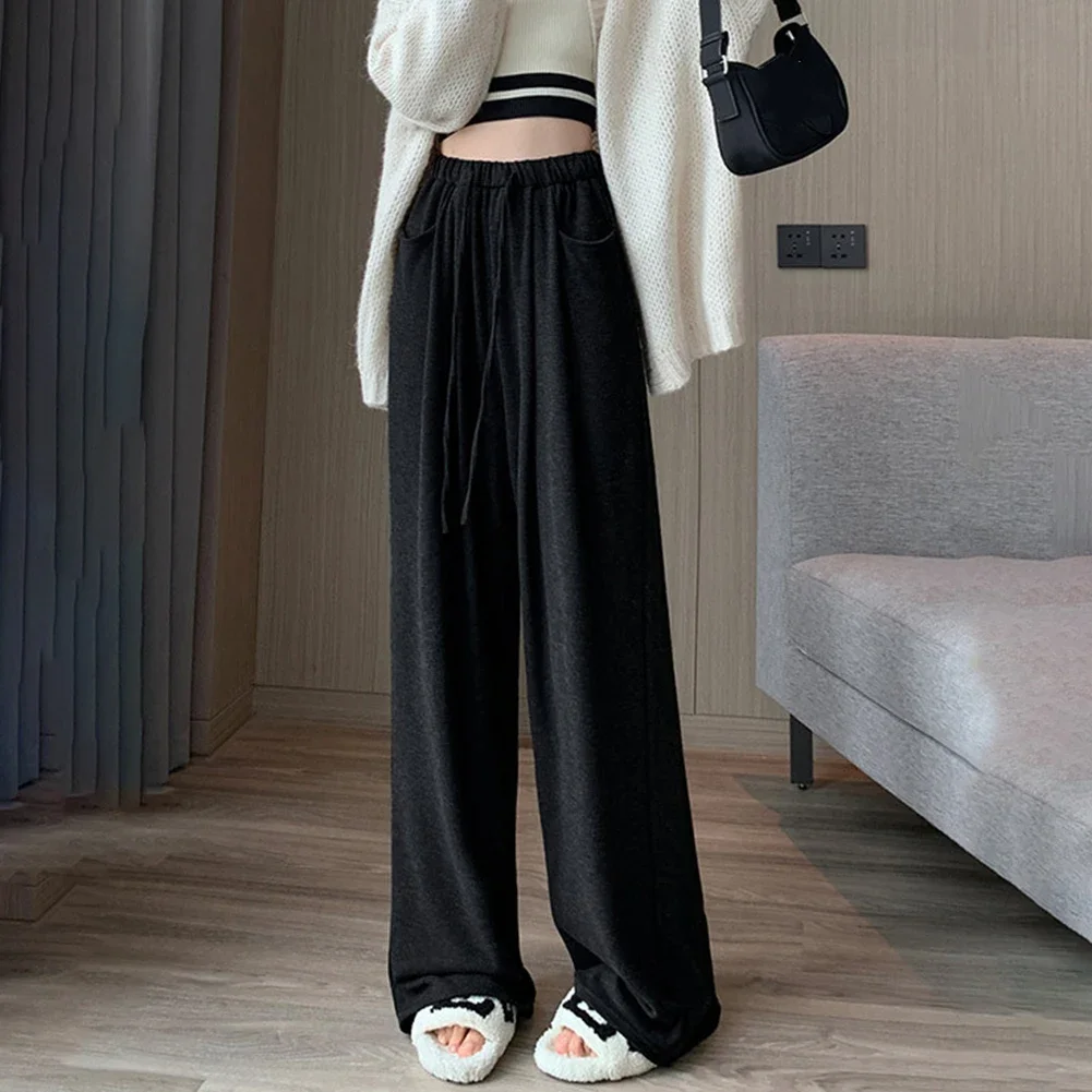 Casual Womens Pants Loose Trousers Casual Outfits M Pink Solid Color Pattern All Seasons Wear Daily Use Apparel