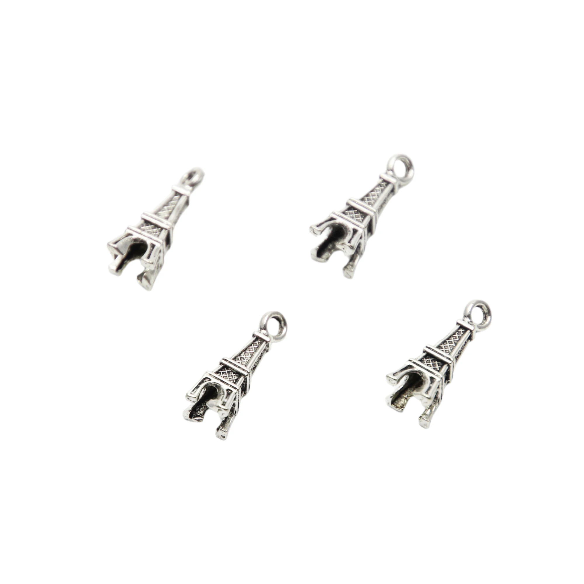 30pcs Eiffel Tower Charms Antique Tibetan Silver Tone Zinc Alloy 17*5mm