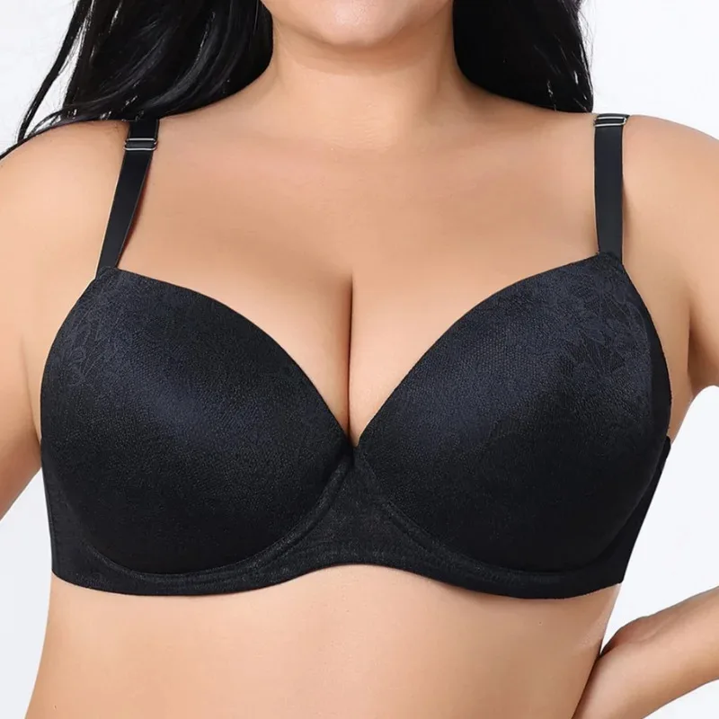 

Женский кружевной бюстгальтер пуш-ап больших размеров на косточках, сексуальное белье без спинки 80 85 90 95 D E F G fi/3