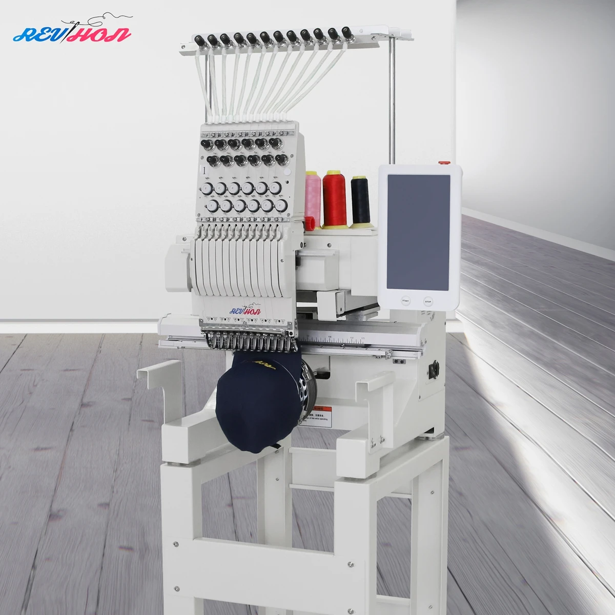 REVHON Singe Head Embroidery Machine 9/12 Needle Similar Tajima Embroidery Machine Prices for Flat/t-shirt