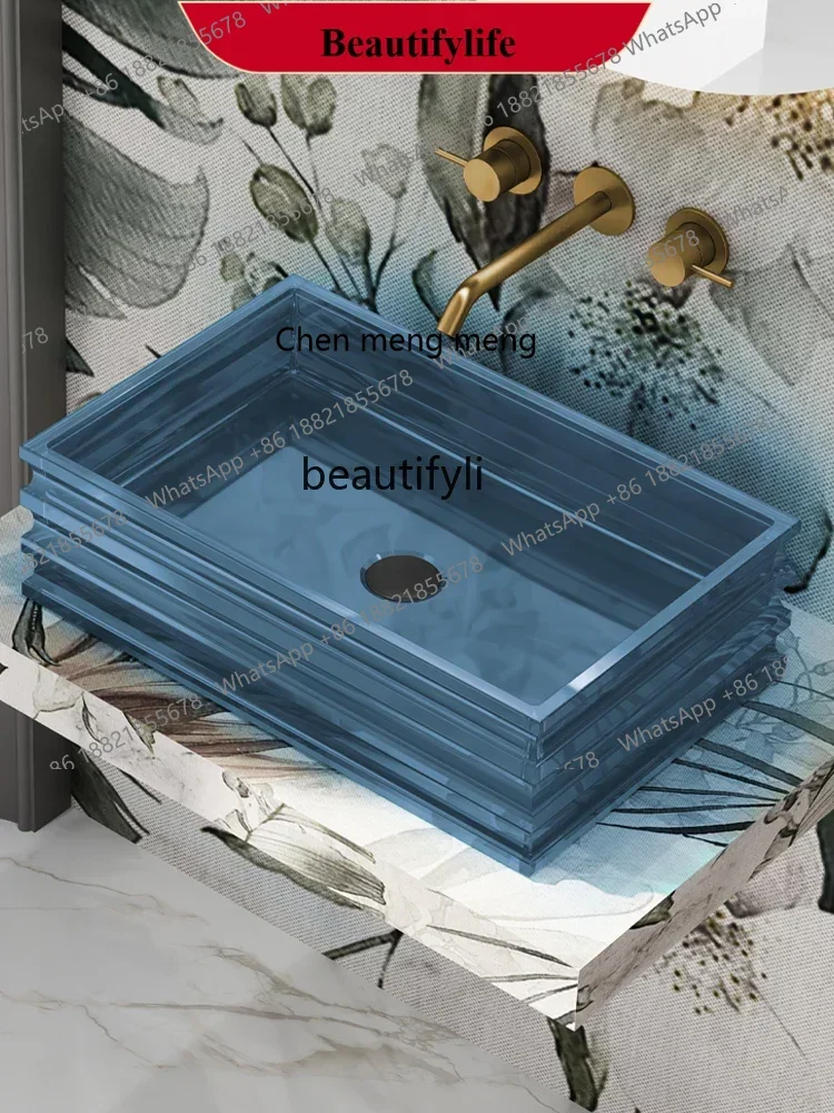 D178 New wash basin, household high-luxury transparent counter basin MR-TA8805