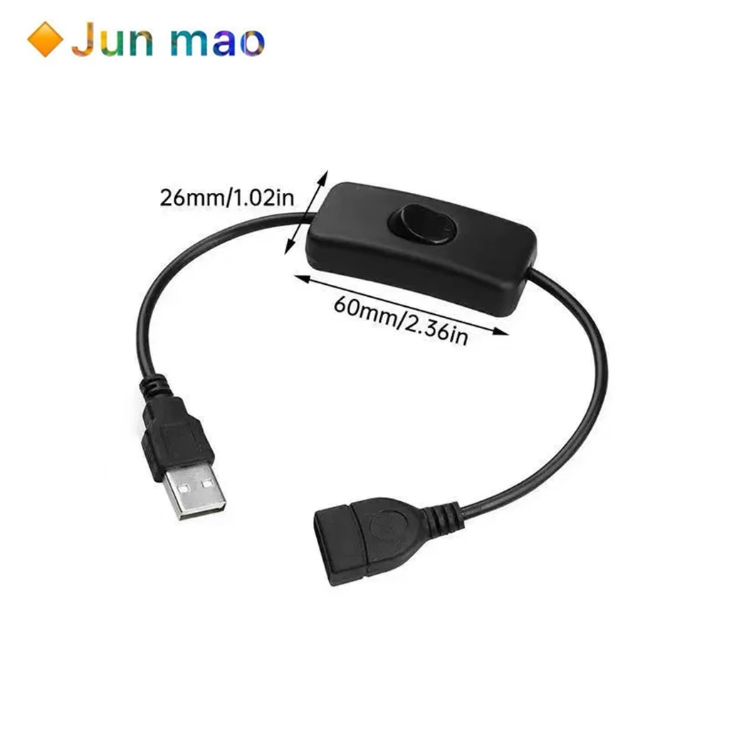 1PCS 30CM DC Extended Extension Switch USB Cable With Switch Button Power Cord Long Life Lamp Charger Adapter