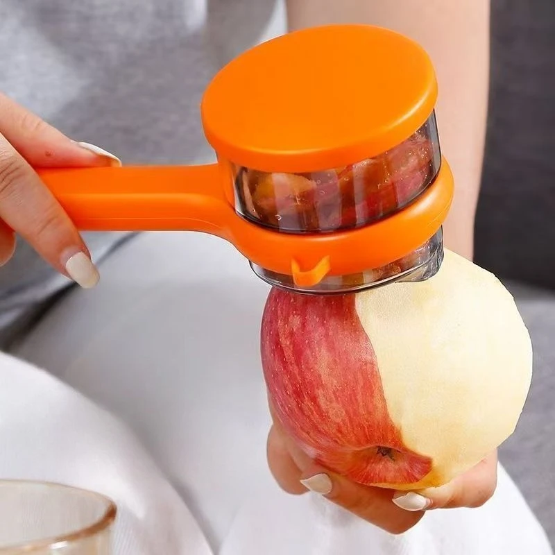 Aufbewahrbarer Schäler für den Haushalt, Multifunktionales Obst- und Gemüseschälmesser, Anti-Spritz-Hautentferner, Küchenwerkzeug