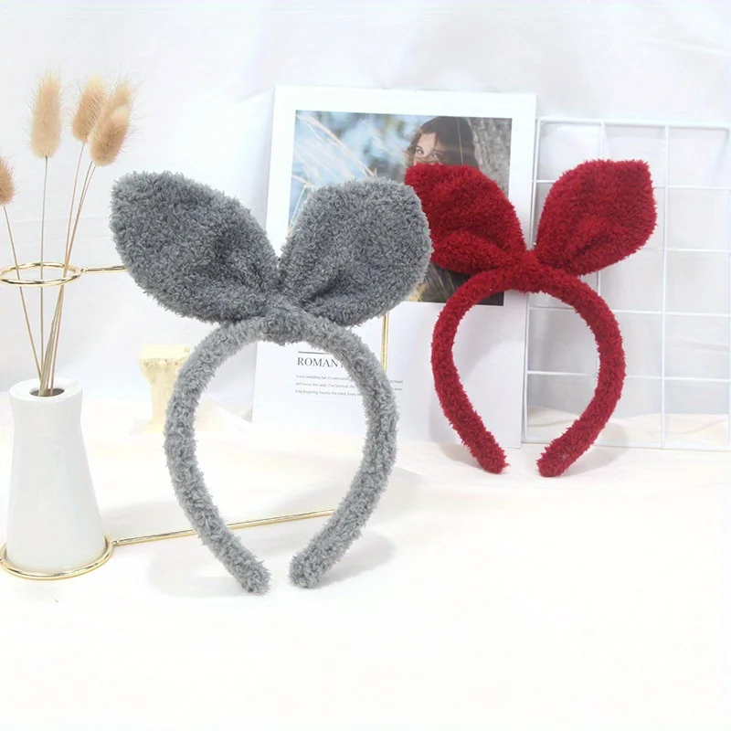 

Multi-Scene Use Headband Wine Red Bow Design Adjustable Non-Slip for Makeup Skincare Party Holiday Events Accessory