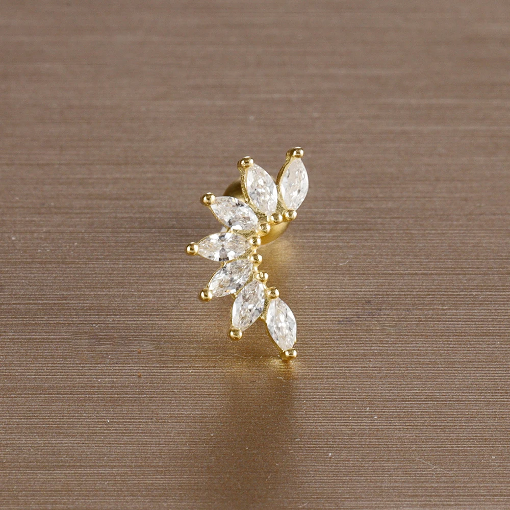 Mini Zircon Cartilage Piercing Stud Earring, 6 Styles