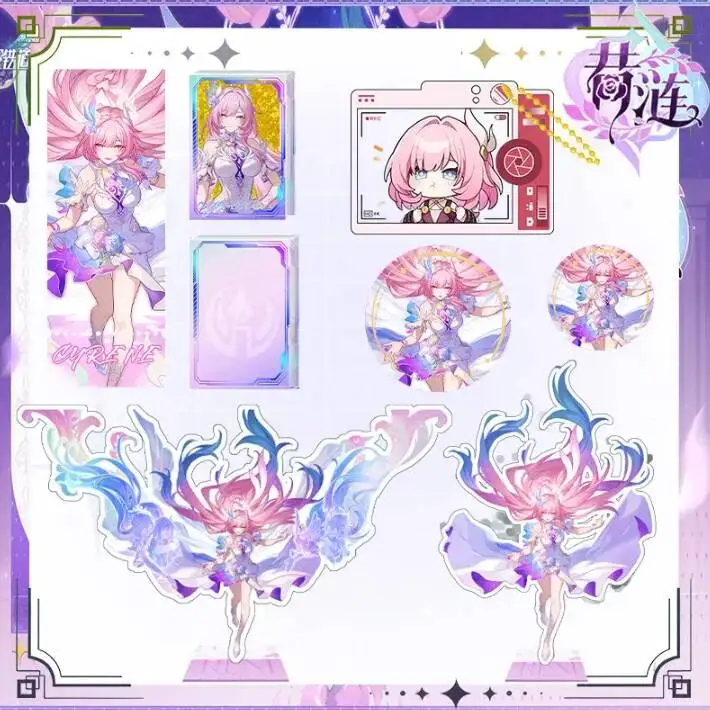 

Anime Honkai: Star Rail Cyrene Acrylic Stand Model Desk Display Keychain Pendant Acg Badge Bag Pins Brooch Button Halloween Gift