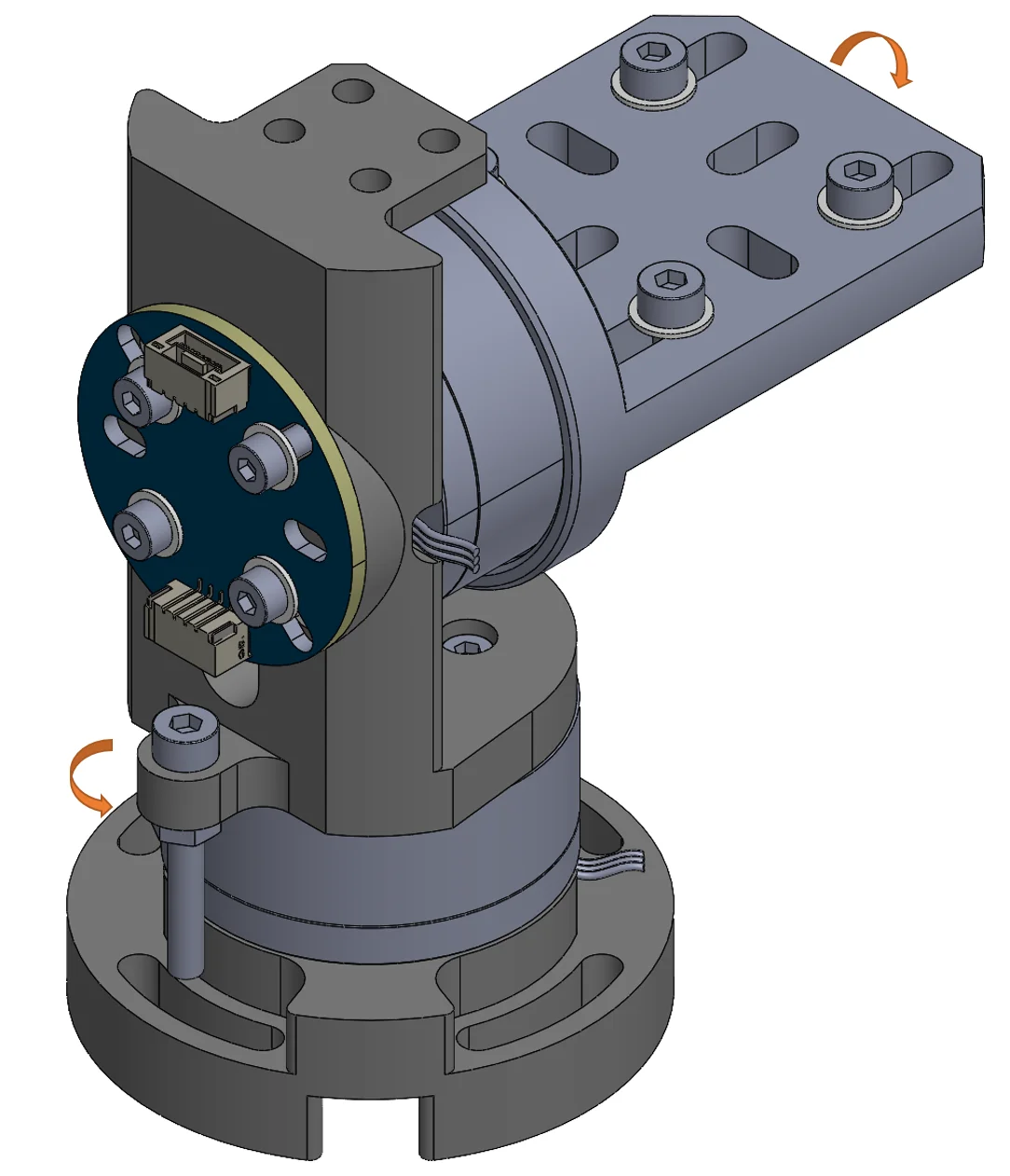 2-axis electric pan/tilt module bracket DC brushless motor FOC silent and lightweight 12V closed loop 125g