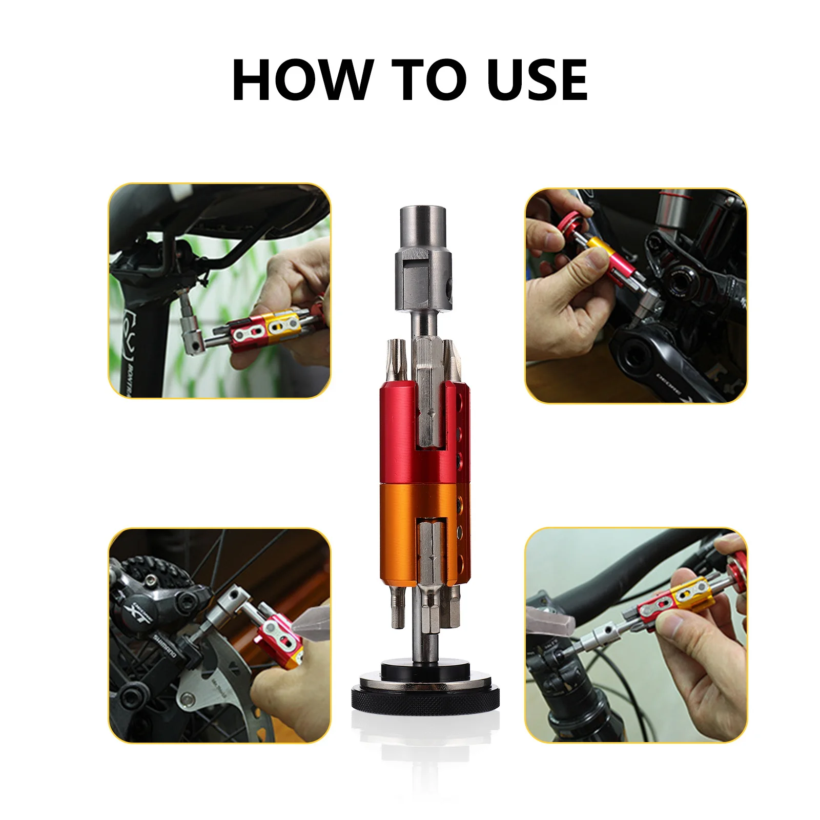 

Invisible Multi-Function Repair Tool Bicycle Kit Ratcheting Screwdriver Wrench Universal Joint Mountain Bike Chain Rivet