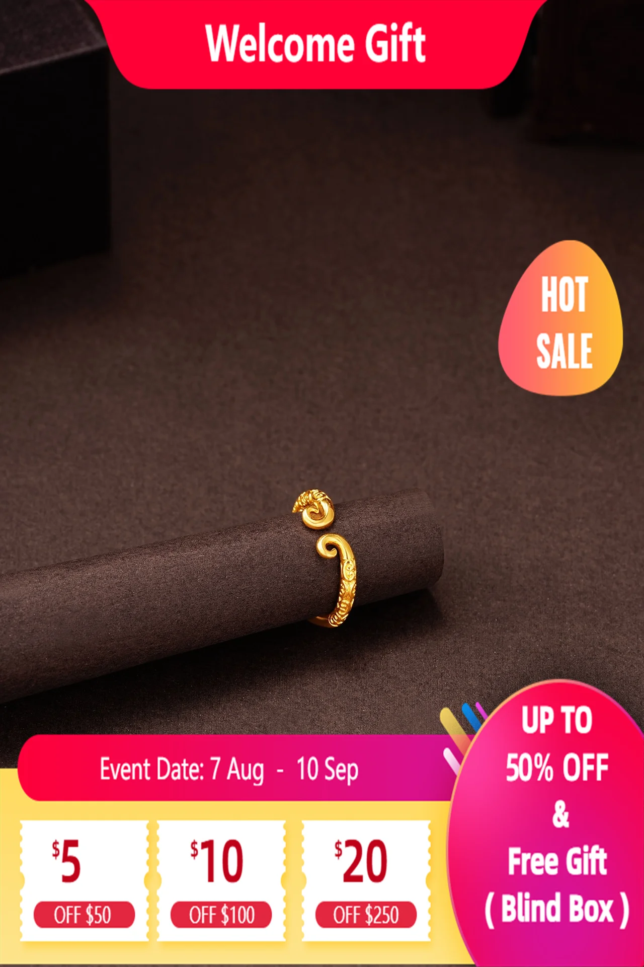 

Lium Gems 24K Gold vermeil chinese tightening spell rings journey to the west for monkey king 925 sterling silver statement ring