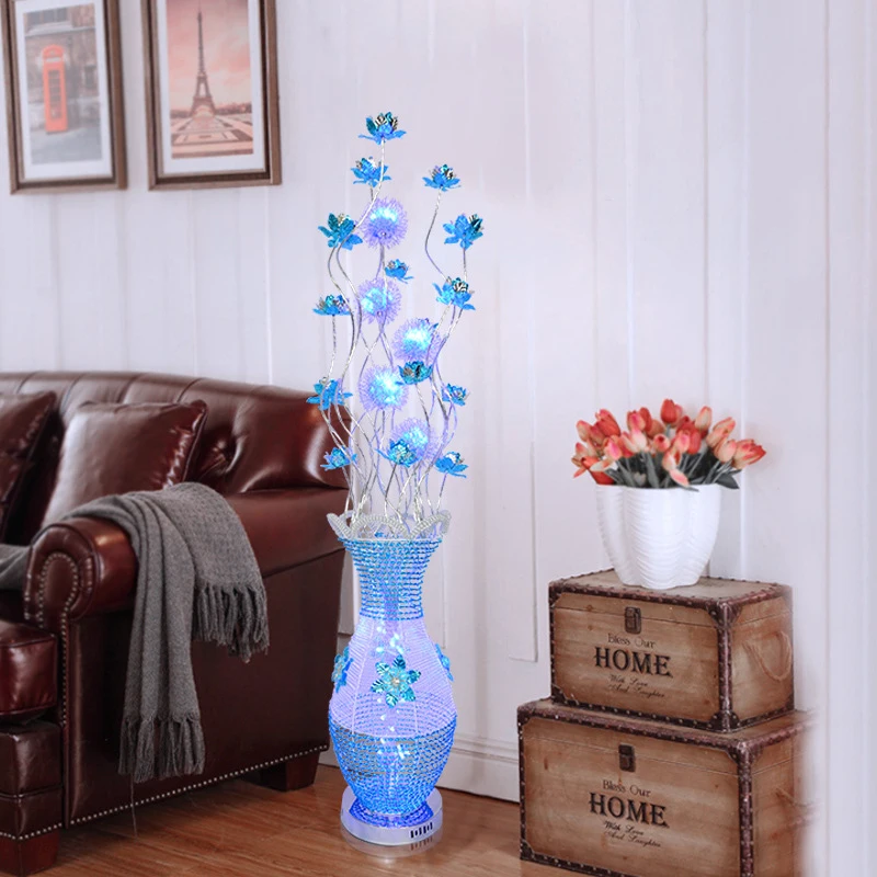 ANITA Nordic Blue Floor Lamp Fashionable Modern Living Room Bedroom Hotel  Aluminum Wire LED Originality Decorative Light