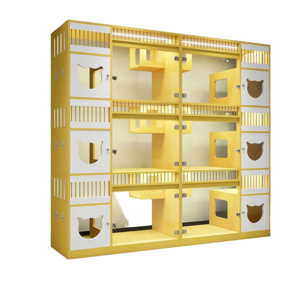 

Luxury Modern Cat Kennel Show Cage Durable Wood Large Tall Condo Huge Cat Villa Condo House for Pets