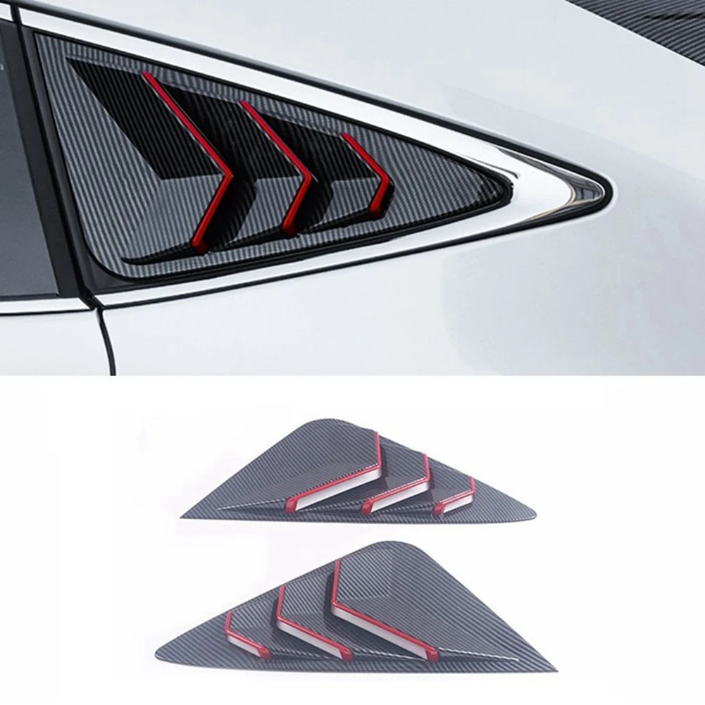 For Toyota Harrier Venza 2020-2022 Car Rear Window Triangle Louver Shutter Cover Trim Decor Accessories,Carbon Fiber