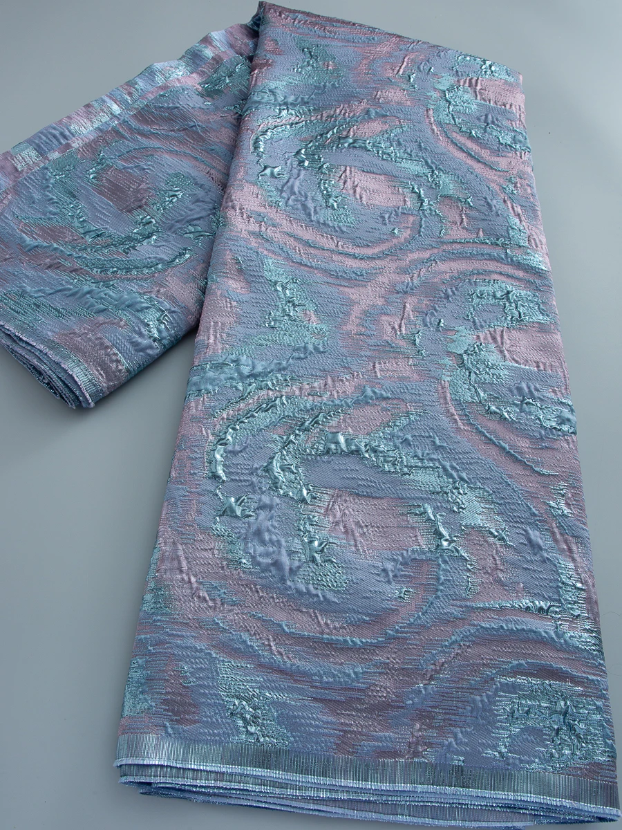 Tela de Encaje Damasco Africano 2026, Tela de Encaje Brocado Francés en Oferta, Encaje Jacquard Nigeriano para Vestidos de Fiesta y Bodas para Mujer 4853