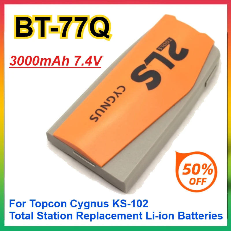 

3000mAh BT-77Q Rechargeable Battery 7.4V 3000mAh For Topcon Cygnus KS-102 Total Station Replacement Li-ion Batteries
