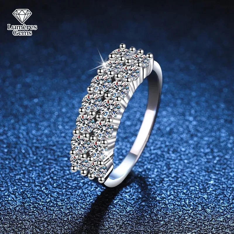 

Lumière Gems 18K 1.4 Carat PT950 Platinum Full Diamond Row Moissanite Women'S Ring