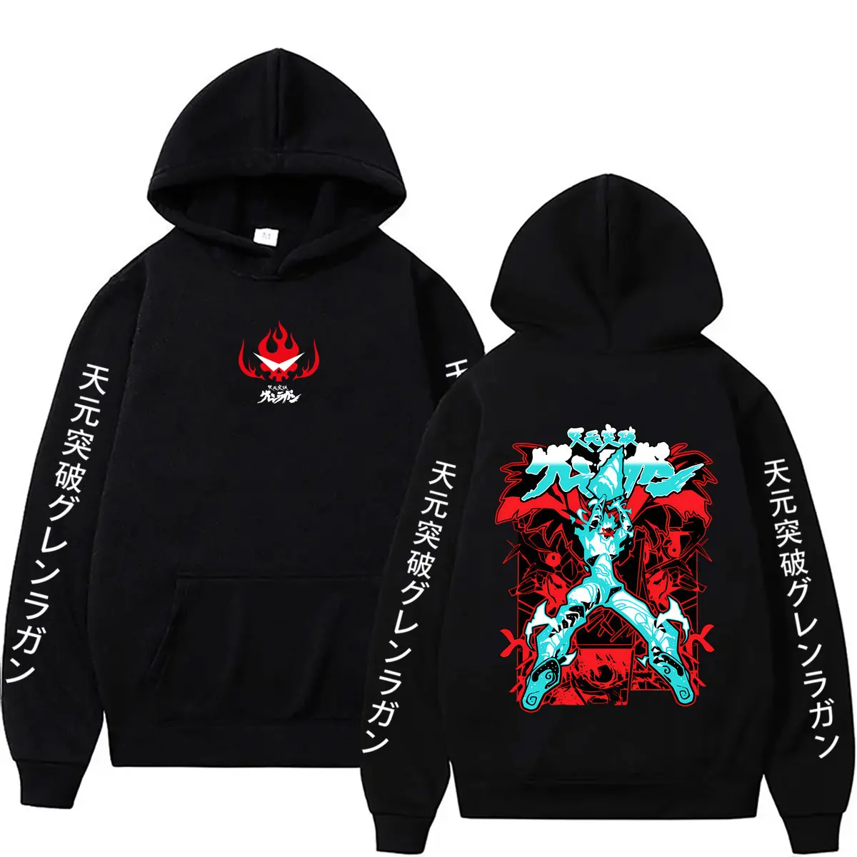 Anime Tengen Toppa Gurren Lagann Simon Hoodie Male Fashion Vintage Pullover Hoodies Men Women Manga Casual Oversized Sweatshirt