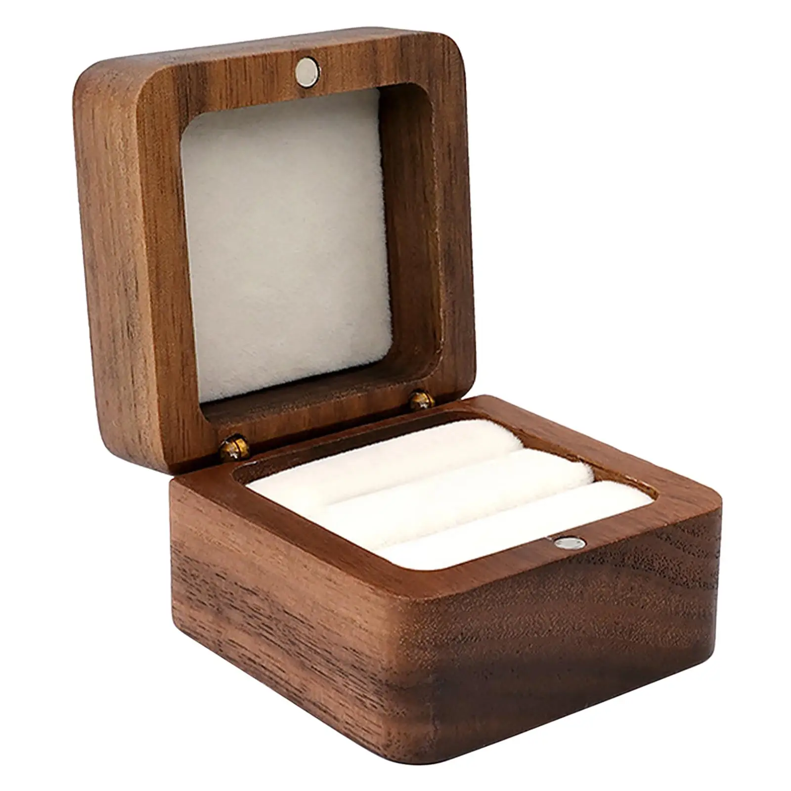 

Коробка для колец из цельного дерева, элегантный роскошный магнит для свадьбы, подруги, друга