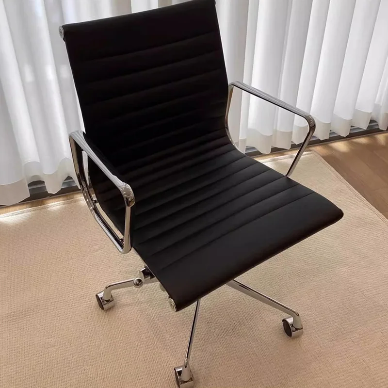 

-+-Эргономичный современный офисный стул на роликах, черное регулируемое кресло, туалетный столик, офисный стул, табурет, удобная мебель Cadeira