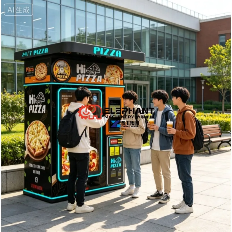Hot Sale Self Service Automatic Pizza Vending Machine Outdoor Napolitan Rectangular Flour Pizza Vending Machine