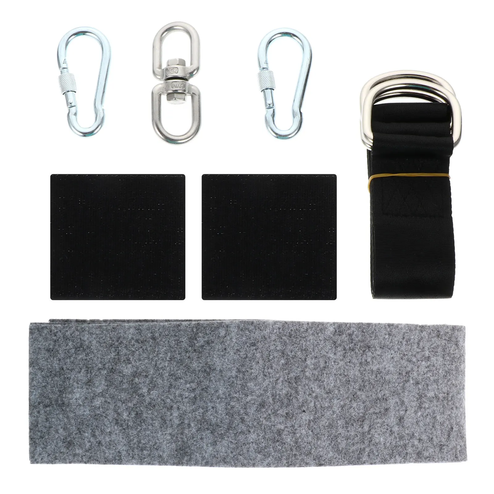 

1 Set Swing Hanging Kit Stainless Steel Non-Woven Fabric Durable Outdoor Swing Rope Replacement Heavy Duty Hammock Strap For