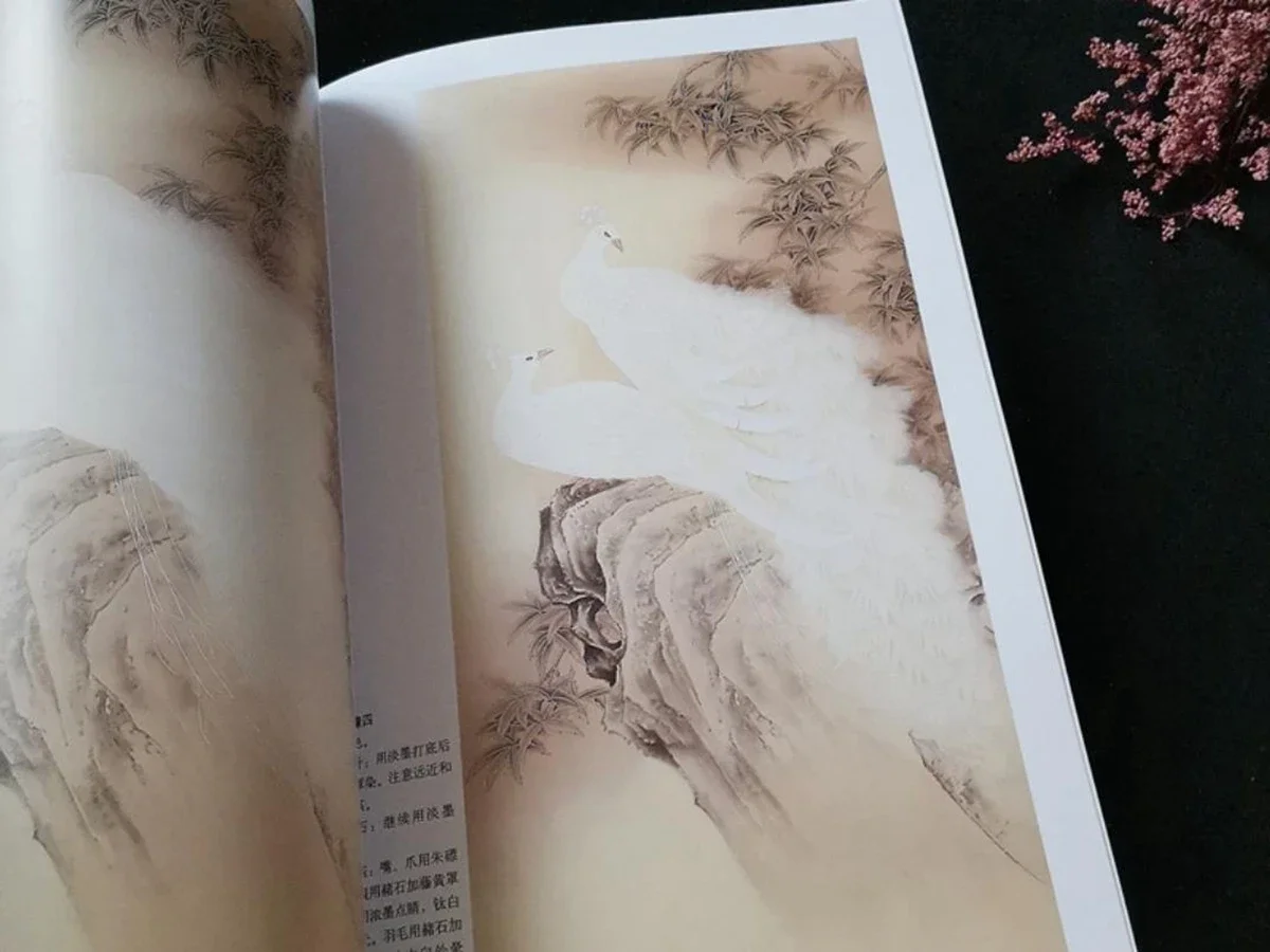 Chinese Traditional Brush Ink Painting Book-how to Technique Peacock Basic Textbook