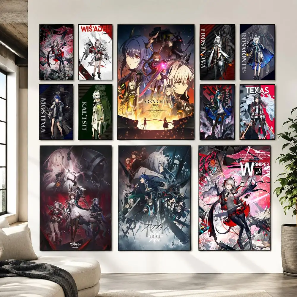 Best Sale Anime A-Arknights Painting Calligraphy Canvas Wall Art Living Room Bedroom Hallway ClearPrint Non-Fading&Gift